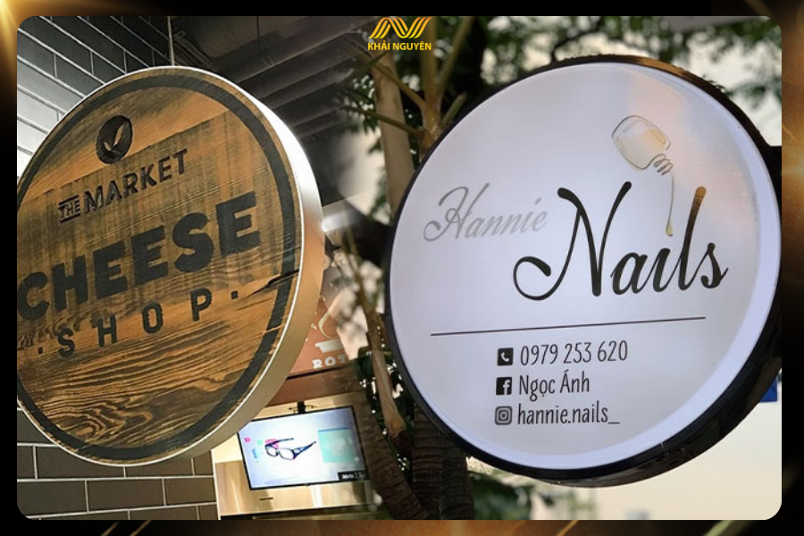 Biển vẫy tròn tạo ấn tượng sang trọng
