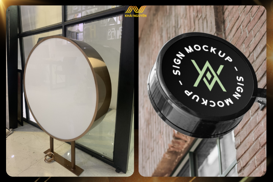 Biển vẫy tròn giúp khách hàng nhìn thấy từ cả hai chiều di chuyển