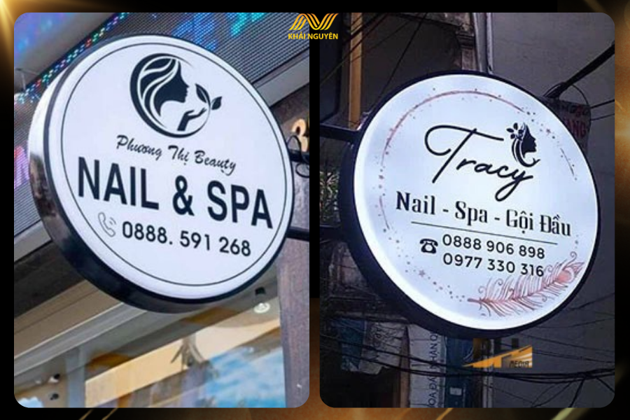 Biển vẫy tròn rất thông dụng trong lĩnh vực Spa