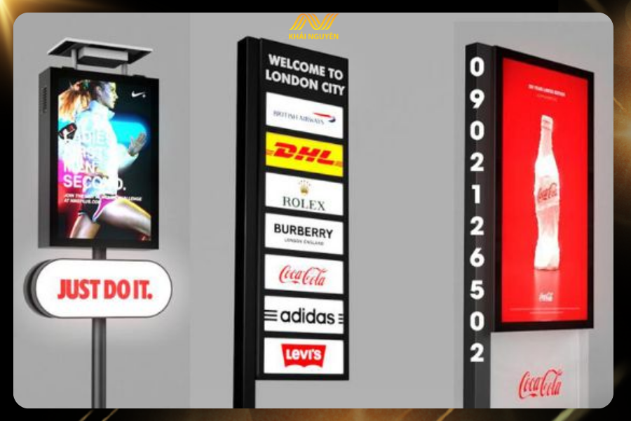 Dòng hộp đèn quảng cáo ngoài trời được thiết kế khung chắc chắn 