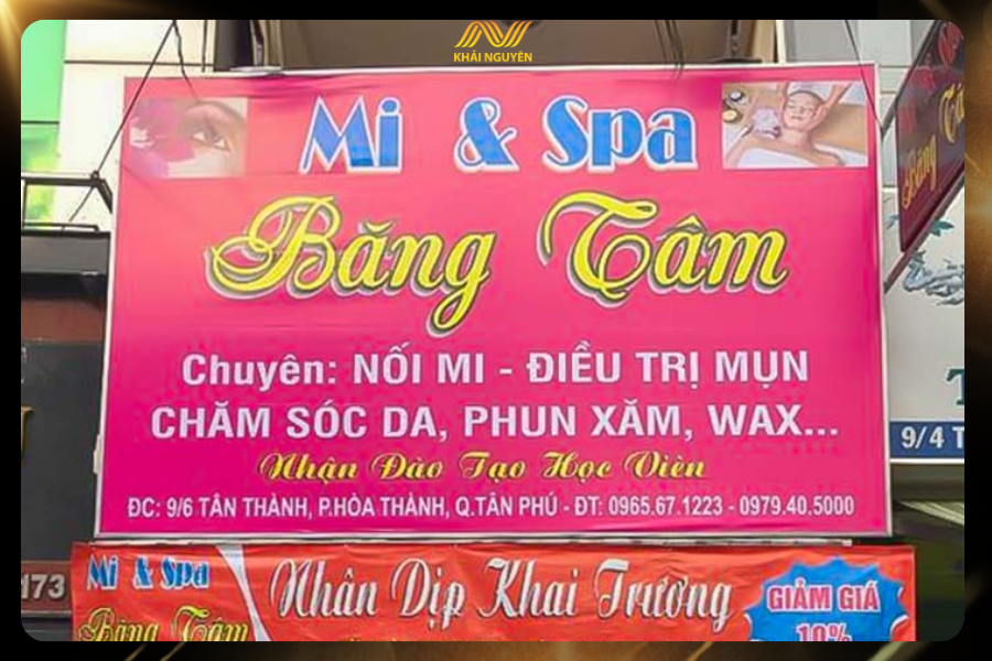 Biển bạt 3M hoặc Hiflex là giải pháp tiết kiệm dành cho Spa