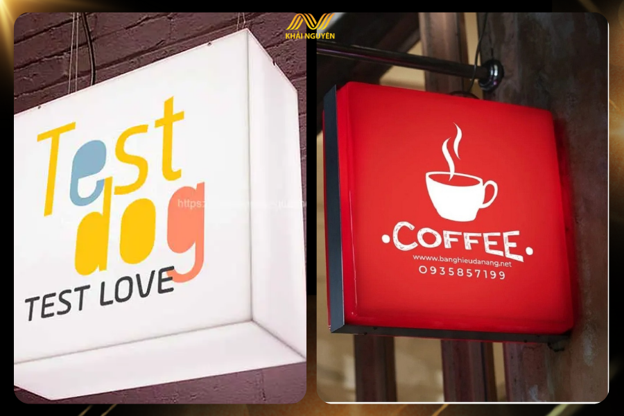 Biển vẫy mica gắn đèn LED thu hút khách hàng từ xa