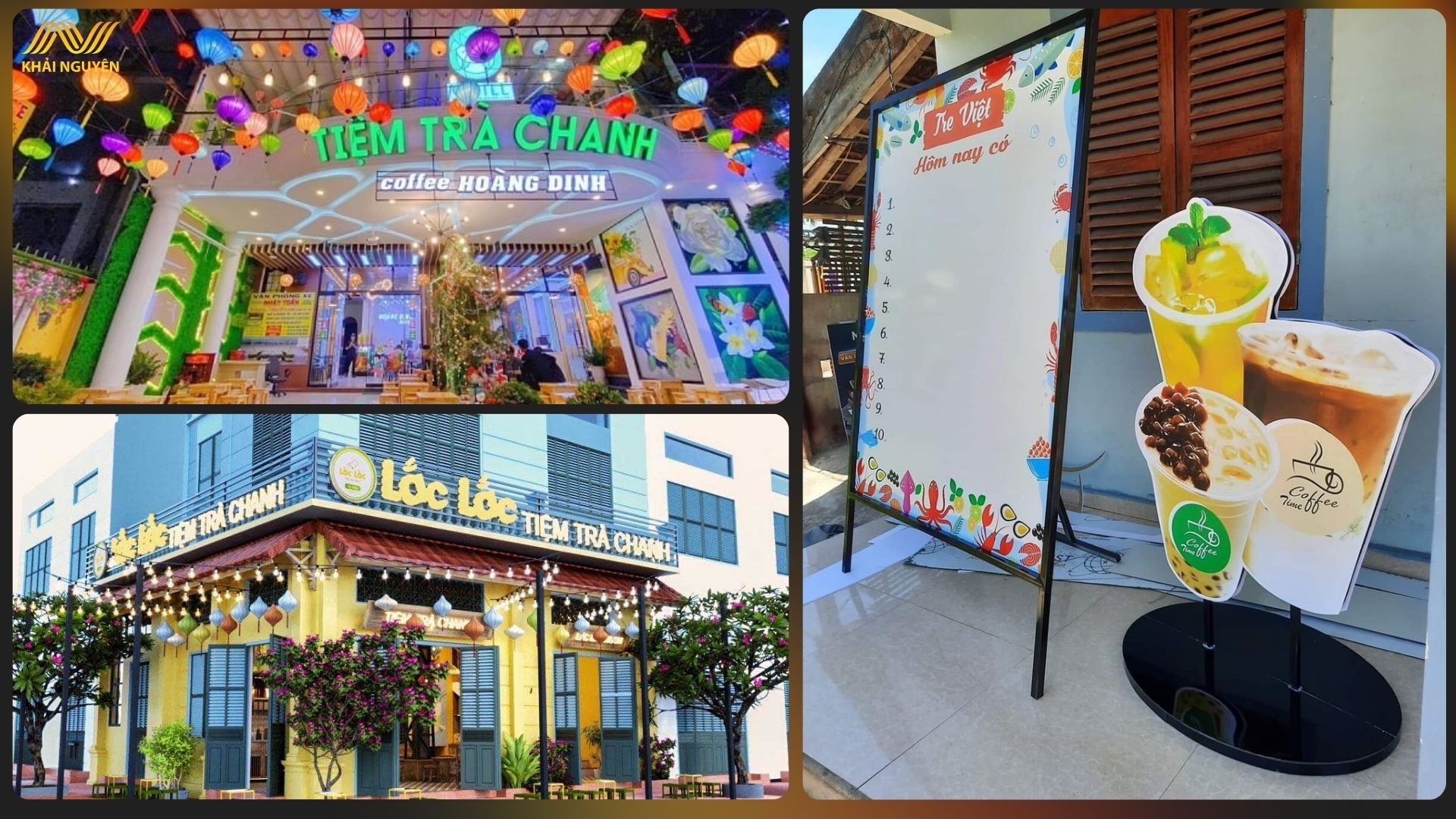 Biển vẫy trà chanh đẹp giúp thu hút khách hàng