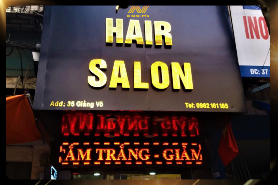 Biển vẫy bằng sắt hoặc inox giúp bảng hiệu sang trọng