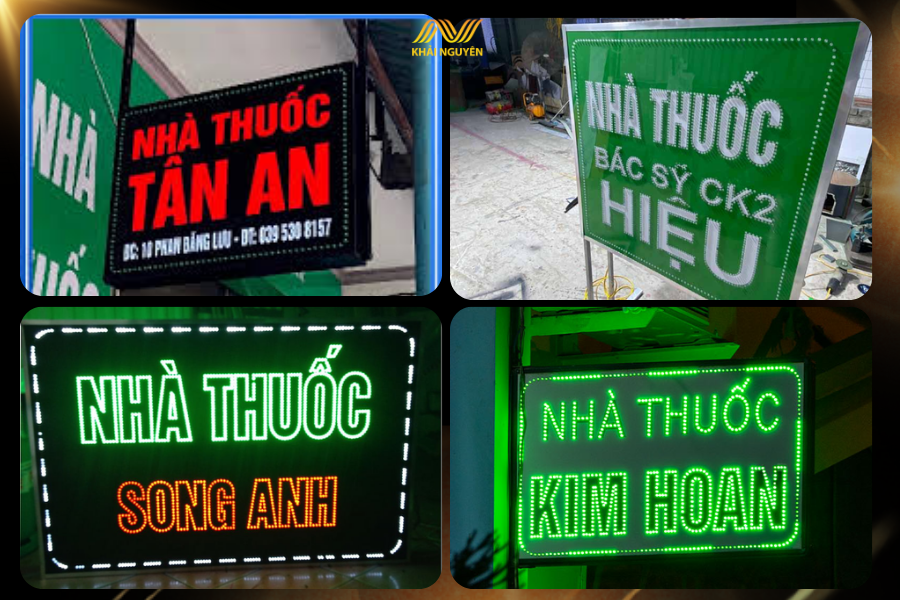 Biển chữ nhật size trung bình đến lớn giúp hiển thị tên và biểu tượng y tế rõ ràng