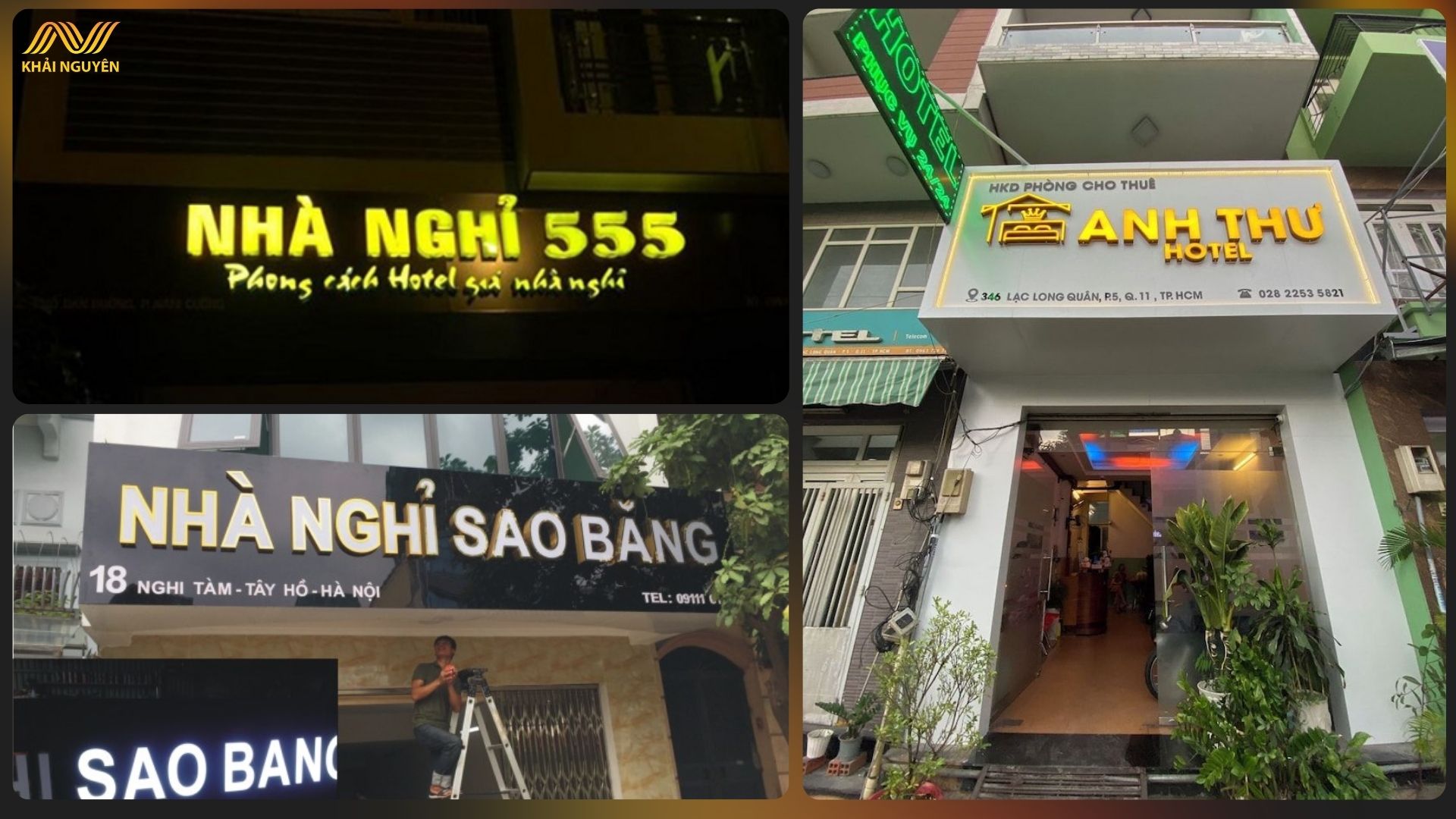 Các loại biển nhà nghỉ phổ biến hiện nay