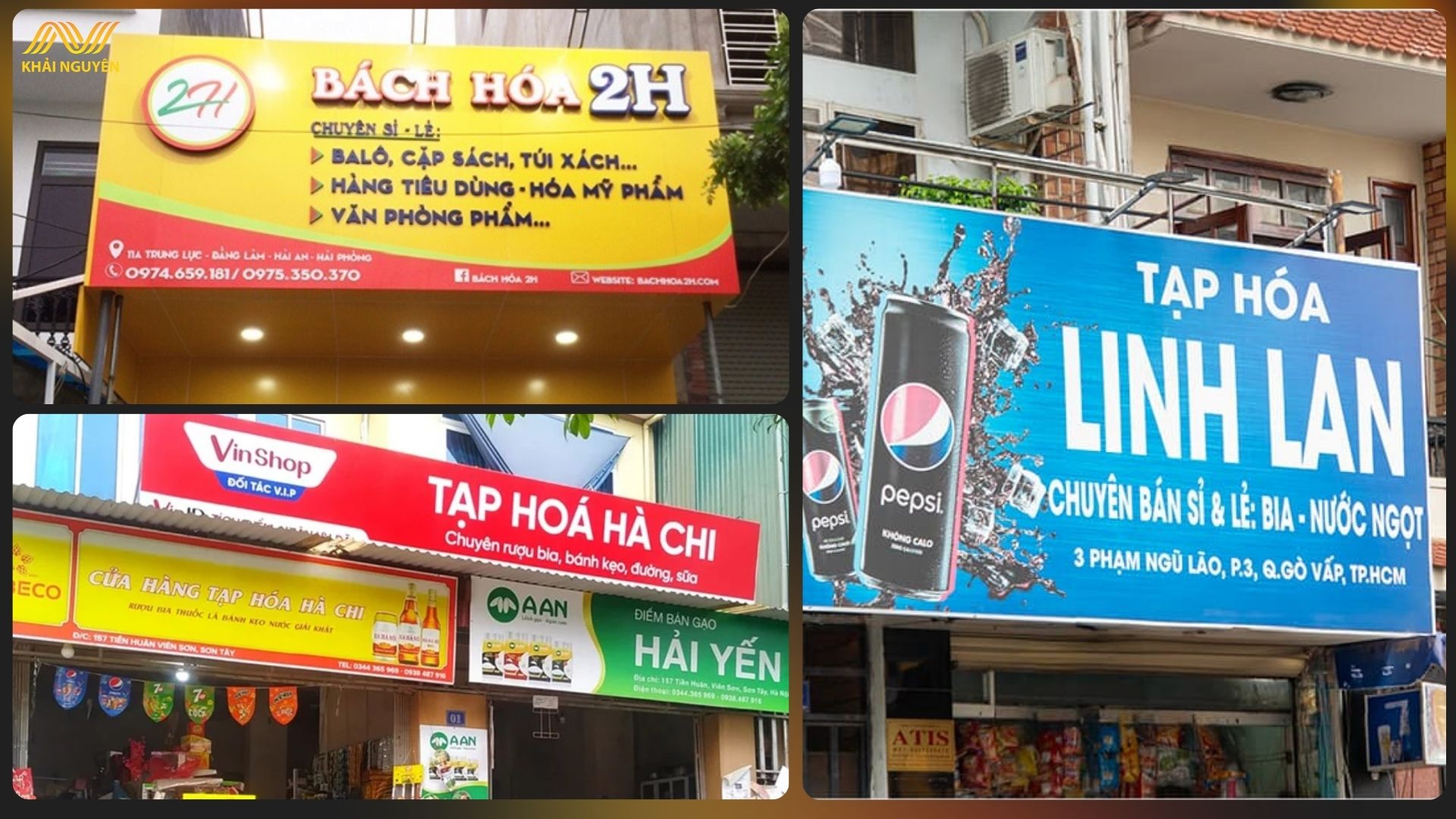 Đặt biển tạp hóa vị trí phù hợp sẽ giúp khách hàng chú ý đến cửa hàng