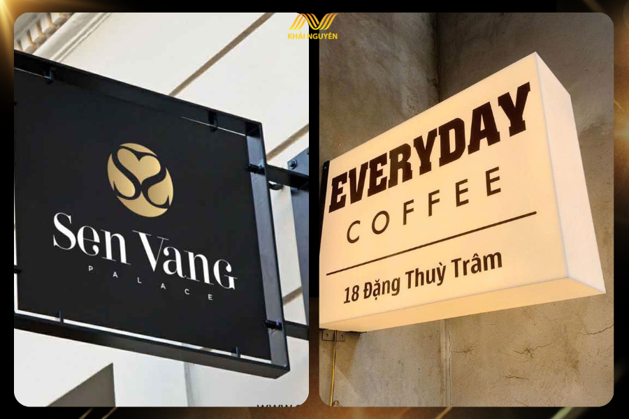 Biển vẫy chữ nhật có diện tích hiển thị lớn, dễ bố trí logo