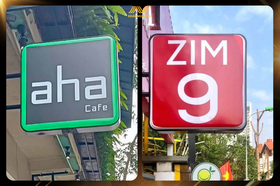 Biển vẫy vuông tạo cảm giác hiện đại