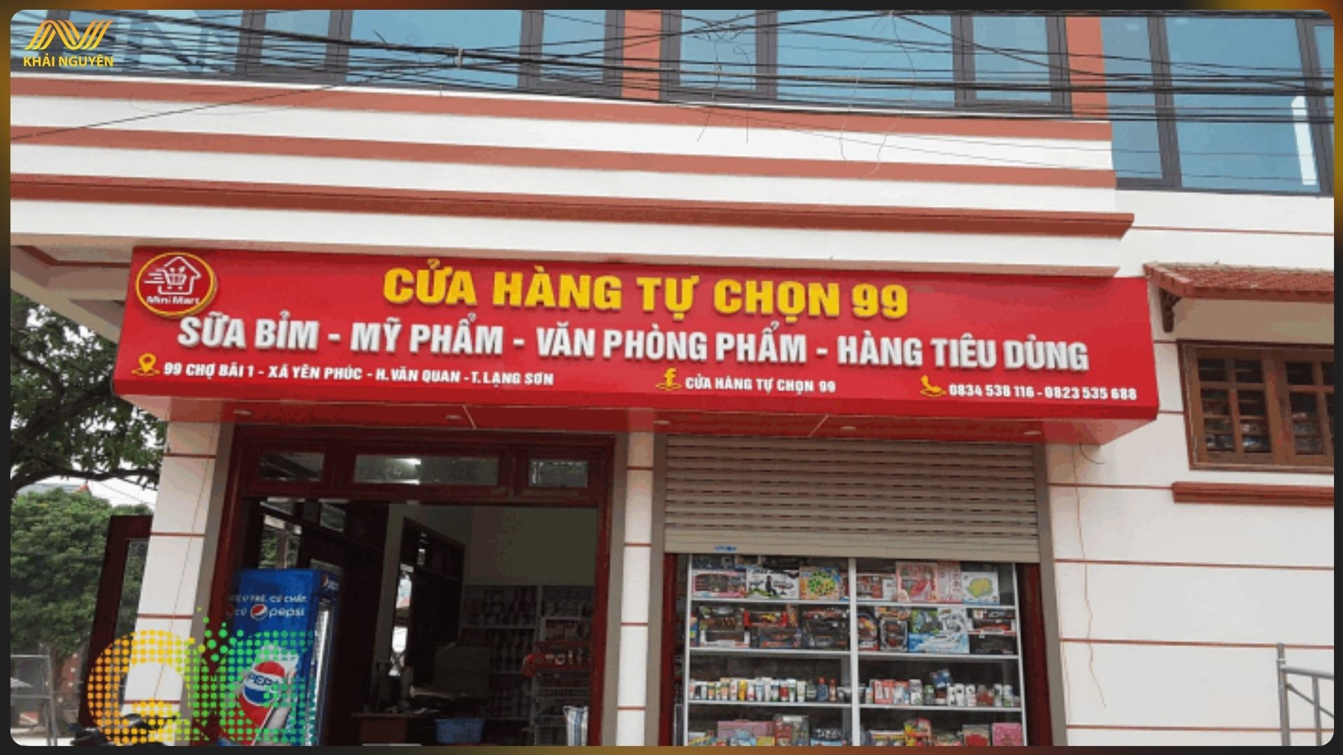 Biển tạp hóa đèn LED giúp cửa hàng nổi bật về đêm