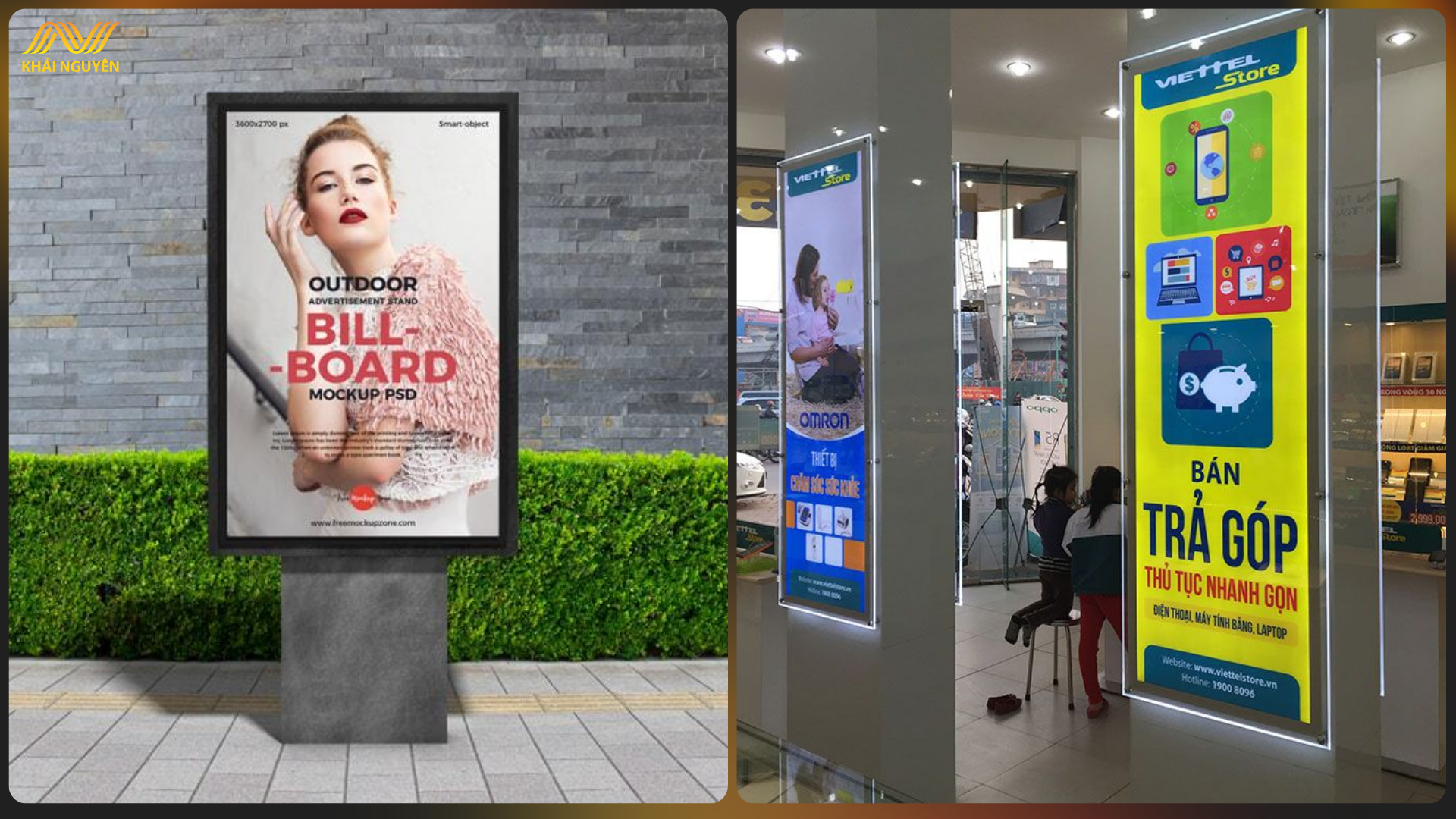 Bảng hiệu đứng thu hút sự chú ý từ xa hiệu quả