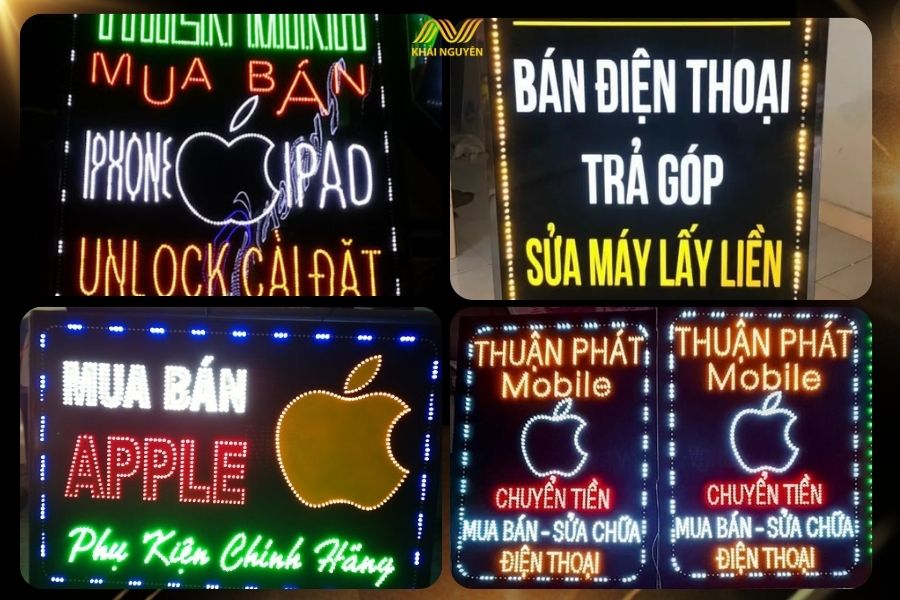 Rất nhiều cửa hàng điện thoại sử dụng biển vẫy