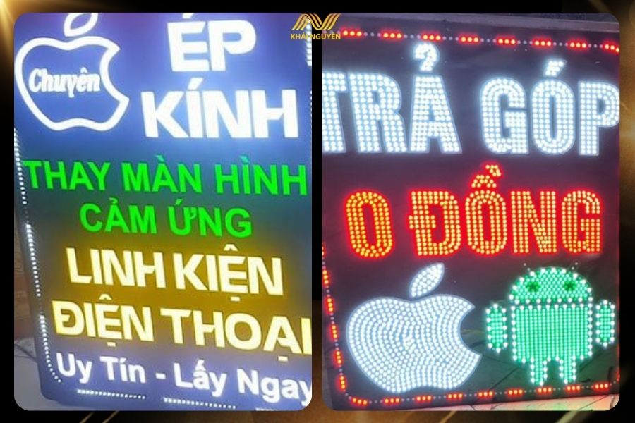 Biển vẫy điện thoại hình chữ nhật là lựa chọn thông dụng