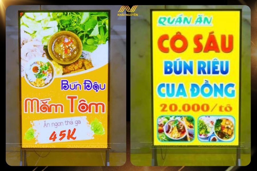 Biển vẫy tạo cảm giác chuyên nghiệp cho quán ăn, nhà hàng