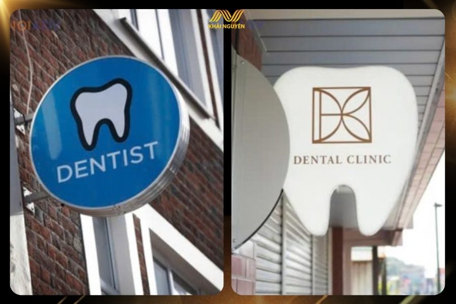 Biển vẫy 2 mặt giúp hiển thị rõ thông tin từ 2 phía