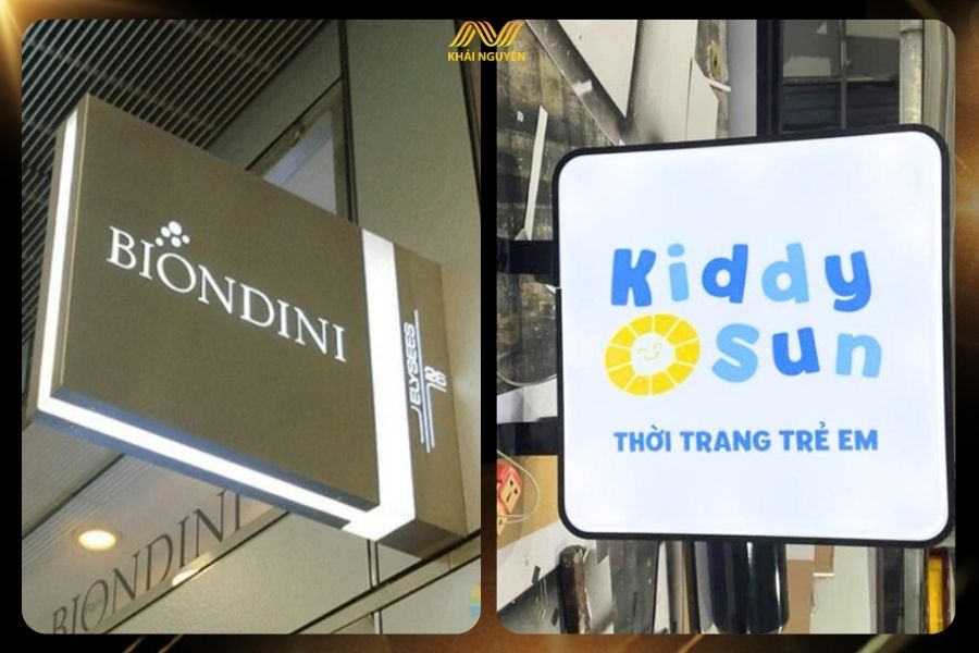 Biển vẫy shop quần áo hình chữ nhật sang trọng