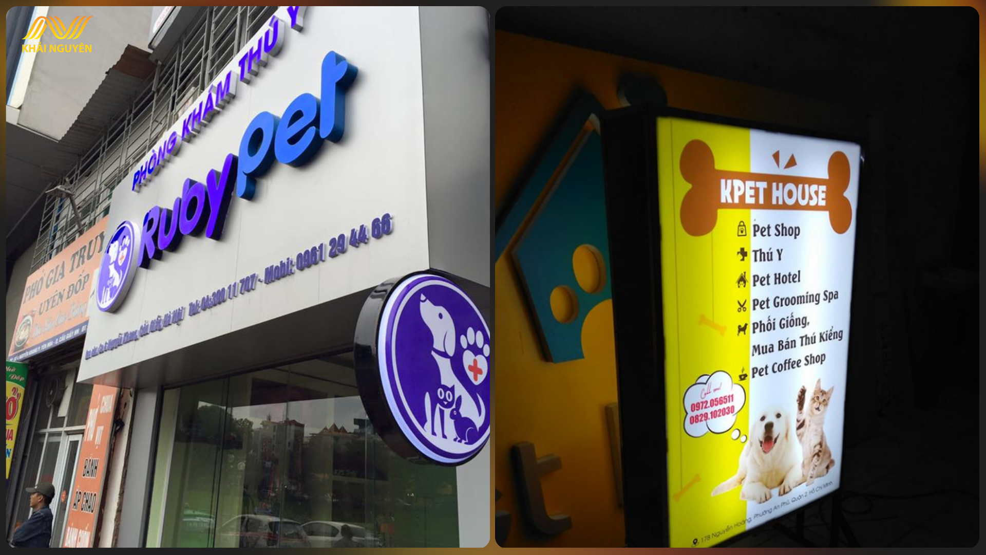 Biển vẫy thuốc thú y thường được thiết kế tối giản giúp khách hàng dễ đọc dễ nhớ
