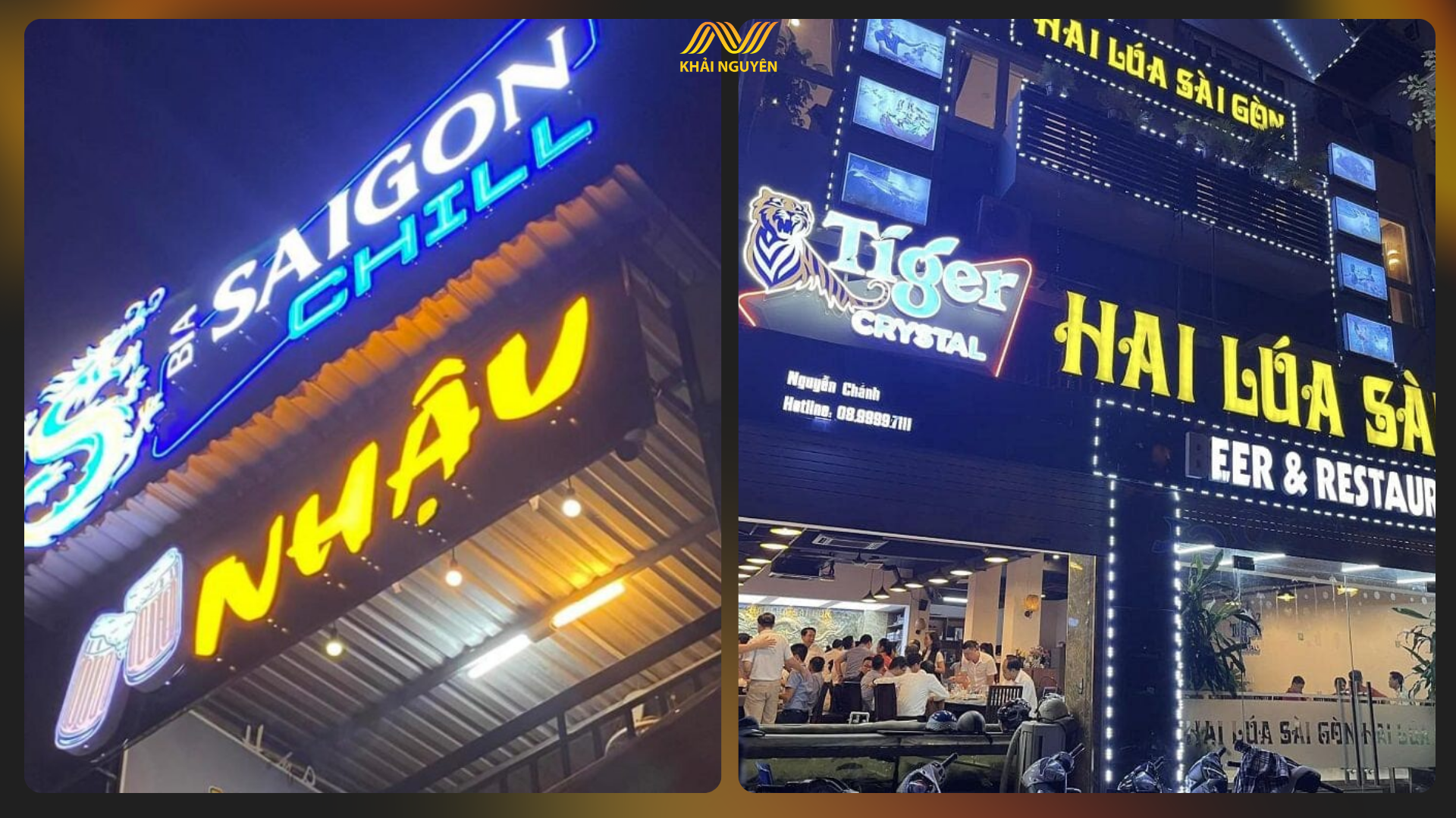 Biển vẫy viền LED giúp thu hút khách hàng vào ban đêm