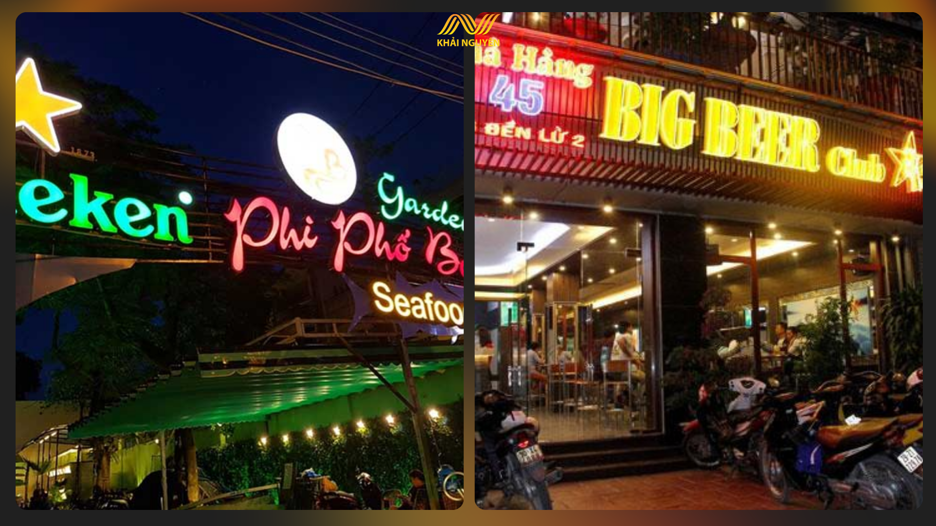 Những biển vẫy neon sign sắc màu sẽ làm nổi bật quán bia