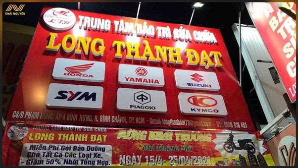 Vì sao nên chọn biển LED Khải Nguyên làm biển vẫy sửa xe máy?