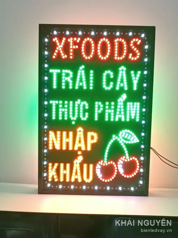 Biển vẫy LED cửa hàng tạp hóa - XFOODS do Khải Nguyên thi công