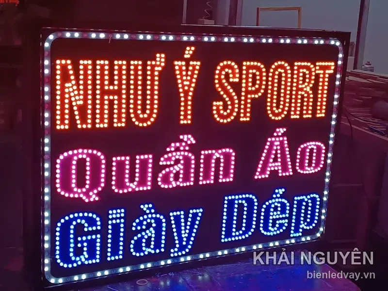 Biển vẫy LED shop thời trang, quần áo - NHƯ Ý SPORT do Khải Nguyên thi công
