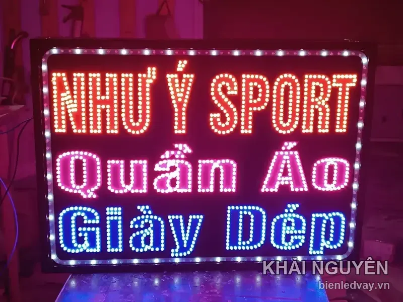 Biển vẫy LED shop thời trang, quần áo - NHƯ Ý SPORT do Khải Nguyên thi công