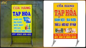 Biển tạp hóa nổi bật giúp thu hút khách hàng