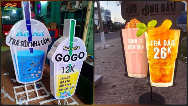 Biển vẫy trà sữa đẹp dễ gây ấn tượng với khách hàng