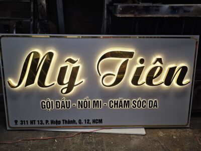 Biển alu chữ nổi kết hợp đèn led nổi bật