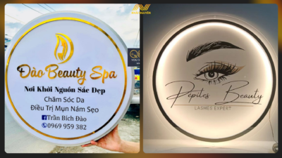 Biển vẫy mica gắn đèn giúp nổi bật vào ban đêm