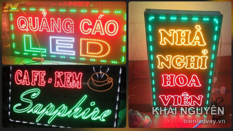 Bộ biển vẫy LED ruồi cho quảng cáo, quán cafe và nhà nghỉ do Khải Nguyên thực hiện