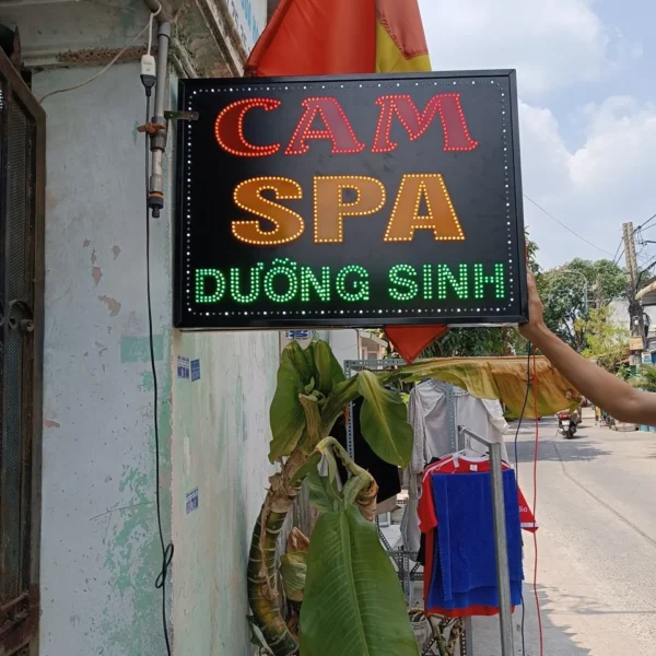 Biển vẫy spa: mẫu thật, vật liệu và báo giá