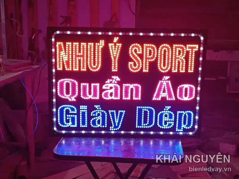 Biển vẫy LED shop thời trang, quần áo - NHƯ Ý SPORT do Khải Nguyên thi công