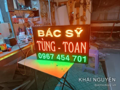 Mẫu biển hiệu LED - man hinh led ma tran chu chay mau do hien thi te 1 kn - Khải Nguyên