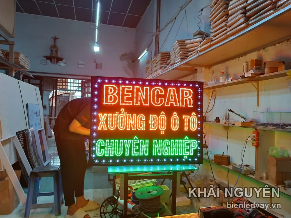 Biển vẫy LED sửa xe - dự án Khải Nguyên
