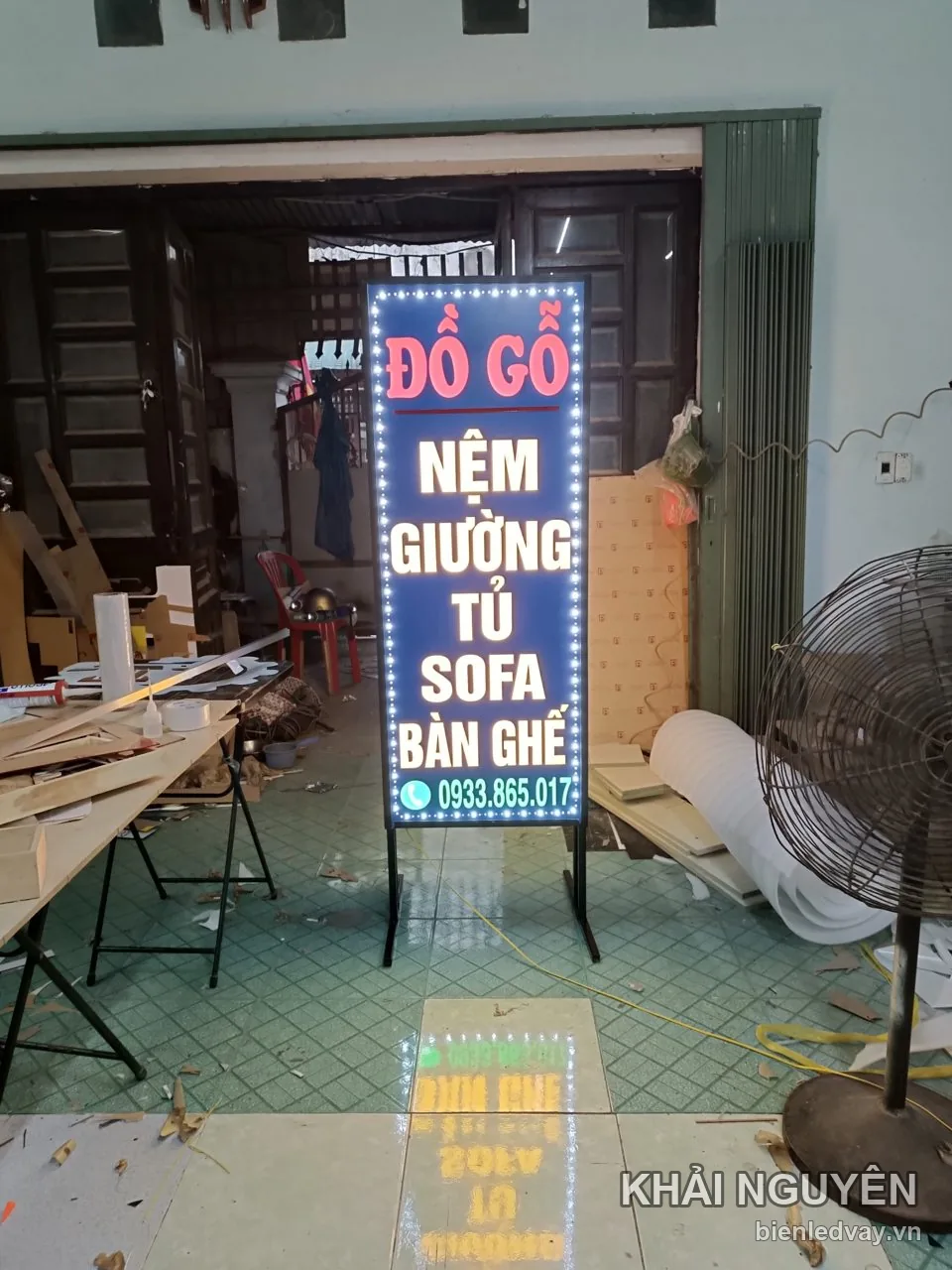 Biển vẫy LED vật liệu, nội thất - dự án Khải Nguyên