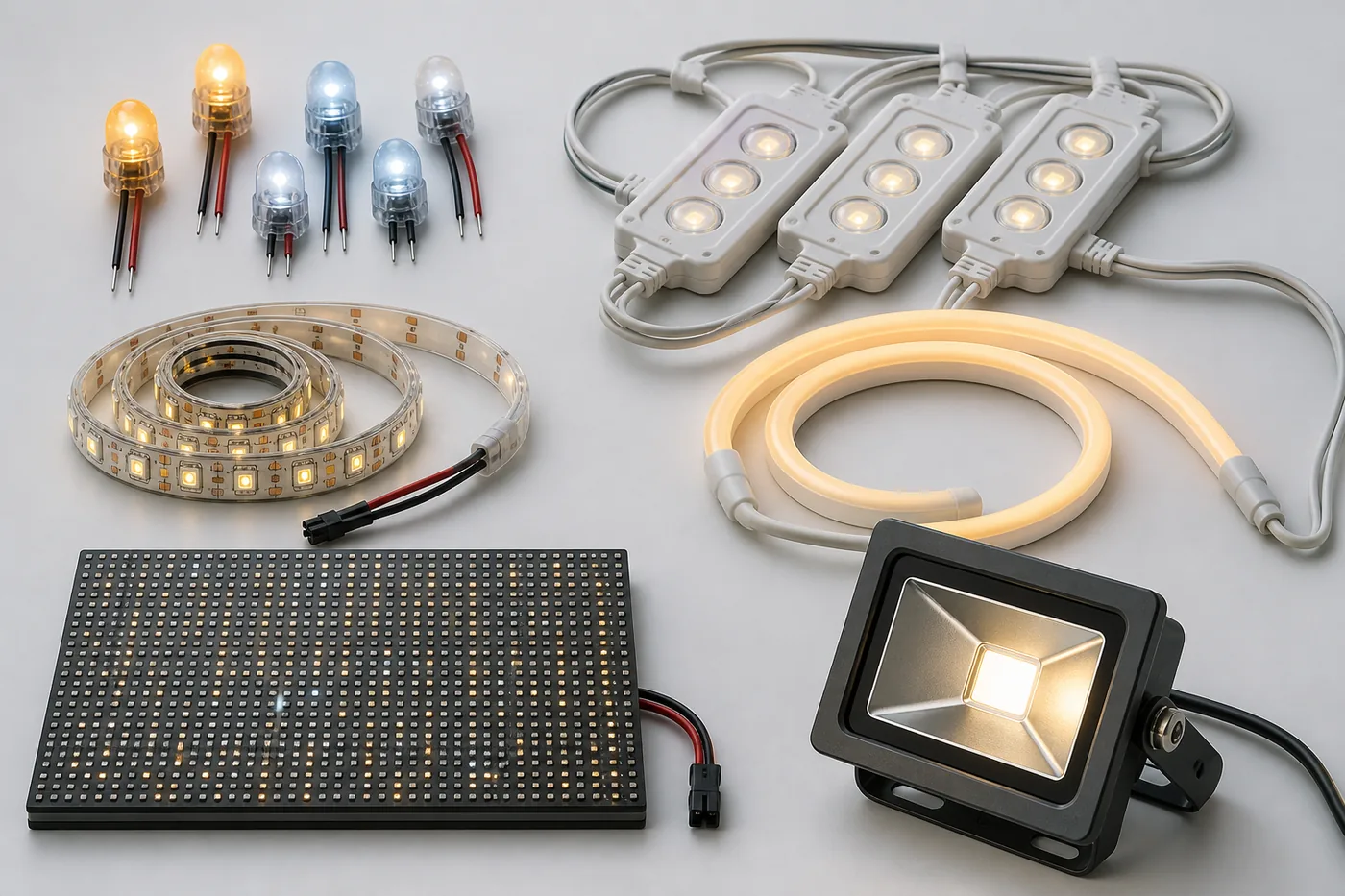 Minh họa các nhóm đèn LED dùng cho biển quảng cáo