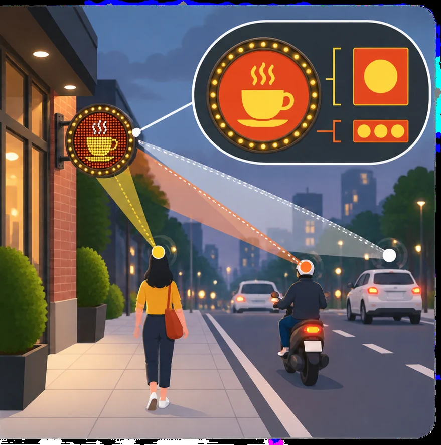 Góc nhìn từ người đi bộ và phương tiện tới các lớp thông tin trên biển vẫy